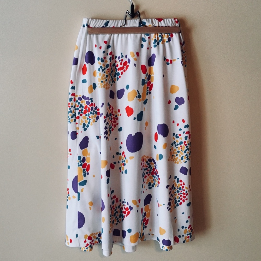 Vintage High Waisted Maxi Tea Length Skirt White M